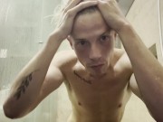 Skinny Young White Blonde with Muscles Solo Shower - Kyle Stroker 9/16