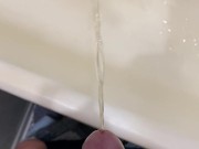 I pee in the bathroom in the morning when it's busy:)