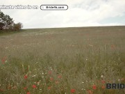 BRIDE4K. Pretty brunette bride fucks a horny shepherd in a summer field 2/16