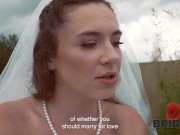 BRIDE4K. Pretty brunette bride fucks a horny shepherd in a summer field 3/16