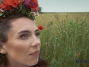 BRIDE4K. Pretty brunette bride fucks a horny shepherd in a summer field 5/16