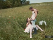 BRIDE4K. Pretty brunette bride fucks a horny shepherd in a summer field 7/16