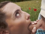 BRIDE4K. Pretty brunette bride fucks a horny shepherd in a summer field 8/16