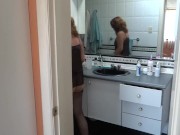 I show my stepmom my cock and jerk off while she shows off in erotic lingerie 4/16