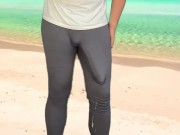 Huge cock cumshot on the beach 12/16