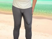 Huge cock cumshot on the beach 13/16