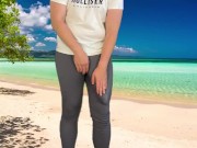 Huge cock cumshot on the beach 2/16