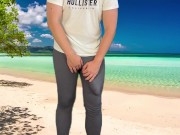 Huge cock cumshot on the beach 3/16