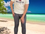 Huge cock cumshot on the beach 4/16