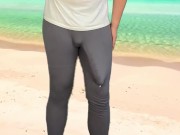 Huge cock cumshot on the beach 6/16