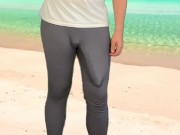 Huge cock cumshot on the beach 9/16