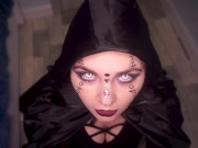 Cute Horny Witch Gives Blowjob And Gets Cum On Her Face 2/16