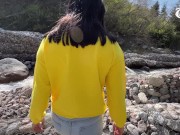 A tourist with a big ass decided to give a blowjob in nature to her boyfriend - AnGelya.G 2/16