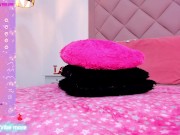 Beautiful brunette shows her full-lipped pussy so you can masturbate while watching her 3/16