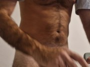 Putting up a tight chasity cage before going out 1/16