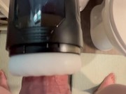 New toy vibrating thrusting and rotating auto stroker male masturbator big cum shot ending 14/16