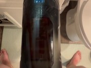 New toy vibrating thrusting and rotating auto stroker male masturbator big cum shot ending 3/16