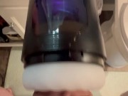 New toy vibrating thrusting and rotating auto stroker male masturbator big cum shot ending 4/16