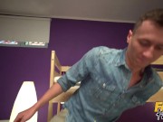 Fake Hostel - Sybil Kailena gets her head stuck in a ladder and calls for a big cock rescue 7/16