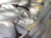 Shoves dirty sticky underwear in pussy 1/16