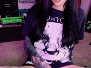 Goth girl shows off Hotwheels collection and stretches her tight pussy 9/16
