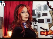 Vampire sucked all the sperm. Halloween blowjob 2/16