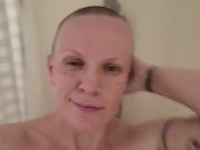 Shaved Head Princess, Sexy Shower Tease 1/16