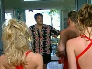 Two horny whores share one cock in a threesome 3/16