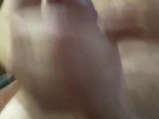 After I bust, use my cum to keep jerking my cock bitch