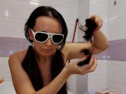 Sexy mom cuts her hair alone, hairy pussy, big tits. Hot latina big ass big tits 8/16