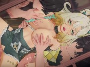 【原神】シロネンが複数人に乳揉まれ攻められる3Dエロアニメーション。(しろねんpart2。Genshin Xilonen gangbang.希诺宁群交) 12/16