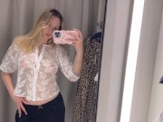 Transparent Tops Try On Haul No Bra 13/16