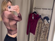 Transparent Tops Try On Haul No Bra 7/16