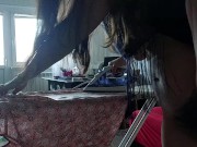 Sexy brunette mom, big ass. Hot Latina with hairy pussy, big tits, big nipples