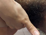 Hot wife fingers her hairy pussy. Sexy brunette hair pussy, big ass, big tits 7/16