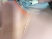 Walking with cock out in public, masturbating in busy public bathroom, first time showing body 12/16