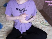 Petite student plays with her tits to shaking nipple orgasm 2/16