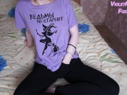 Petite student plays with her tits to shaking nipple orgasm 4/16