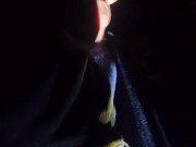 Pissing outside with bike light cold cock 2/16