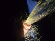 Pissing outside with bike light cold cock 6/16