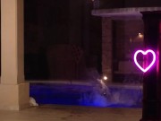 HOT BRUNETTE SWIM NAKED IN THE POOL 10/16