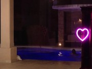 HOT BRUNETTE SWIM NAKED IN THE POOL 8/16