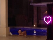 HOT BRUNETTE SWIM NAKED IN THE POOL 9/16
