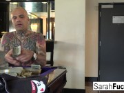 Sarah follows the guy to fuck him! 1/16