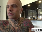 Sarah follows the guy to fuck him! 3/16
