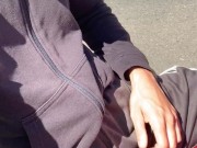 Beautiful hairy huge dick in shorts without underwear on the bike 2/16