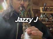 BBW step mom MILF wake and bake 420 smoking fetish bong hits with tits out 1/16
