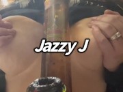 BBW step mom MILF wake and bake 420 smoking fetish bong hits with tits out 11/16