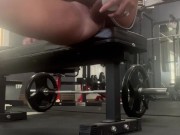 Horny fit gym babe makes you watch her public pussy dildo ride and squirt 5/16