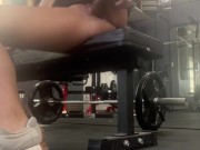 Horny fit gym babe makes you watch her public pussy dildo ride and squirt 6/16